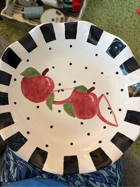 Hand-Painted Red Apple Ceramic Bowl Imani- 15”